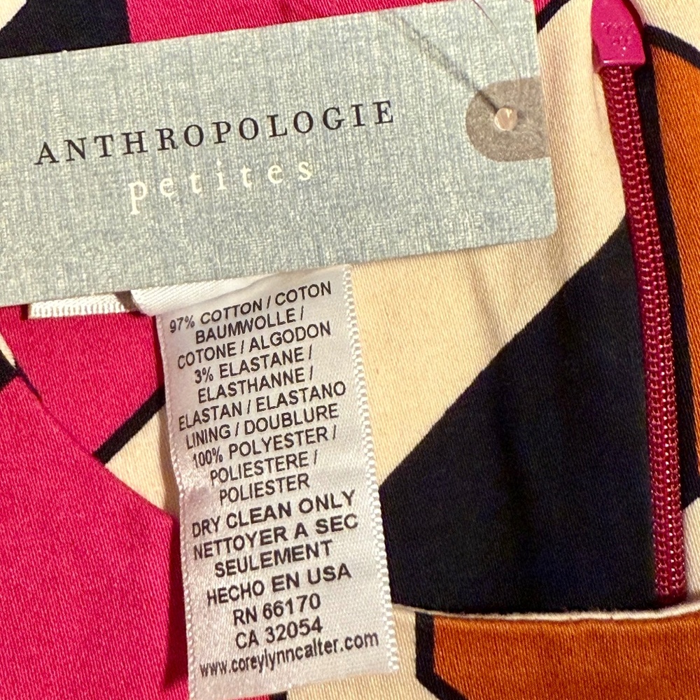 NWT 97% Cotton Anthropologie x Corey Lynn Calter Geometric Shift Dress - Picture 4 of 6